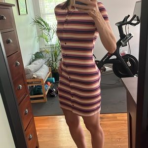 Body-con knit polo dress